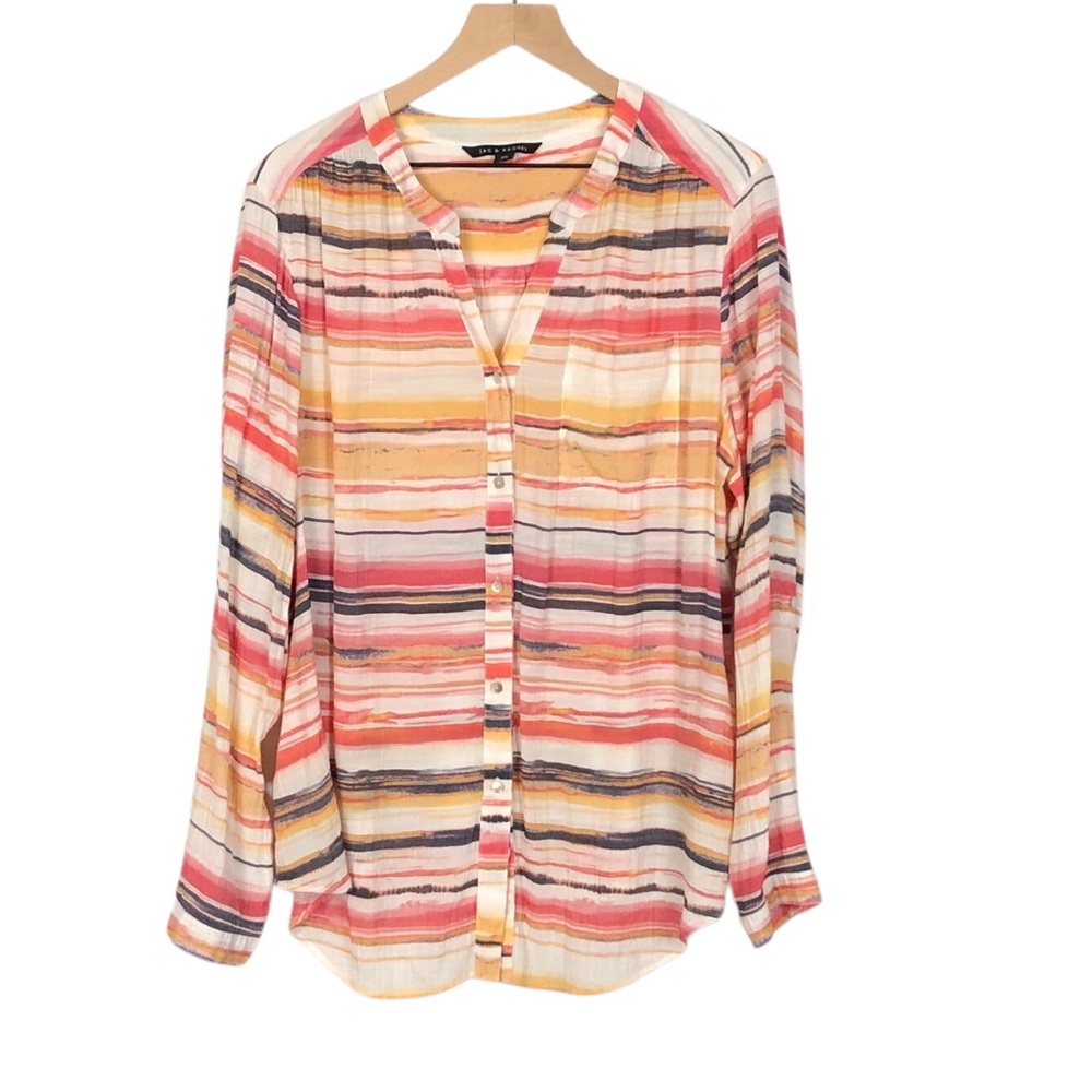 Zac & Rachel Button Up Top Striped XXL